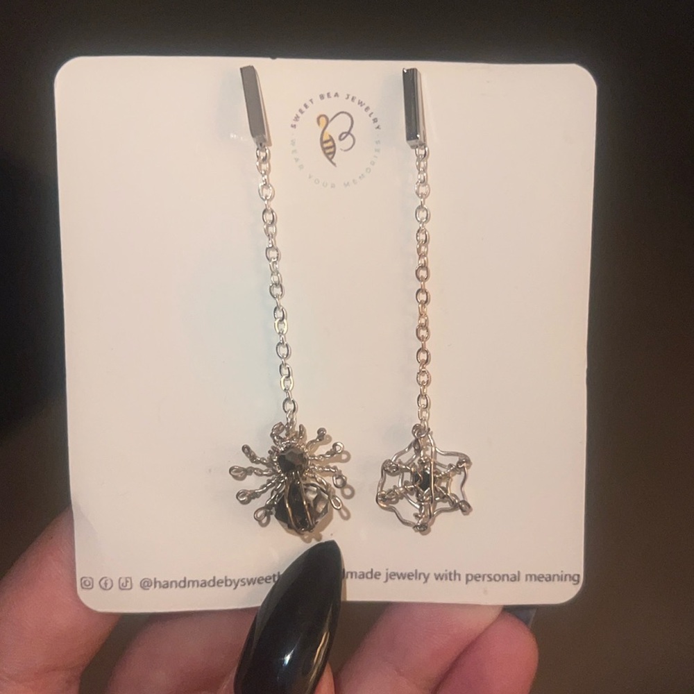 Spider and Web earrings